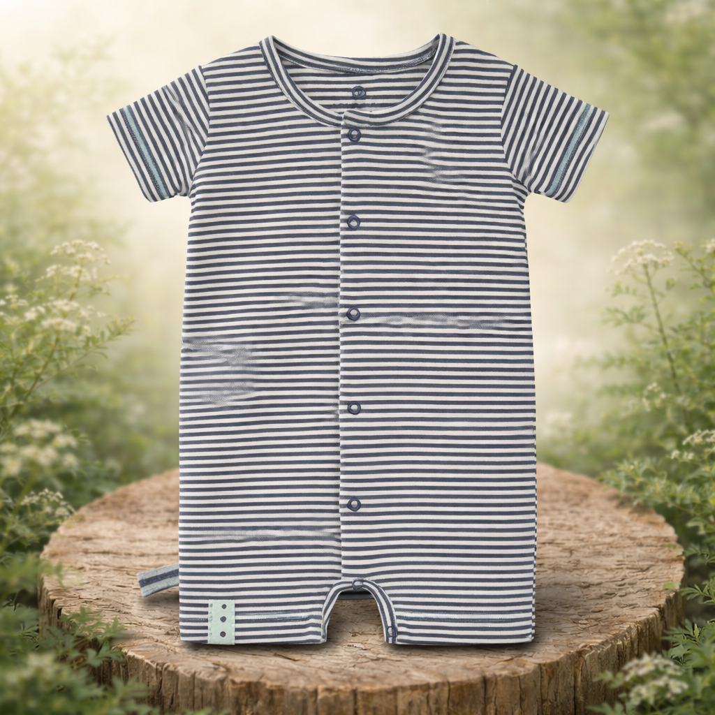 Baby Geschenkset „Indigo Dream“ – Strampler, Decke & Boots im Streifenlook