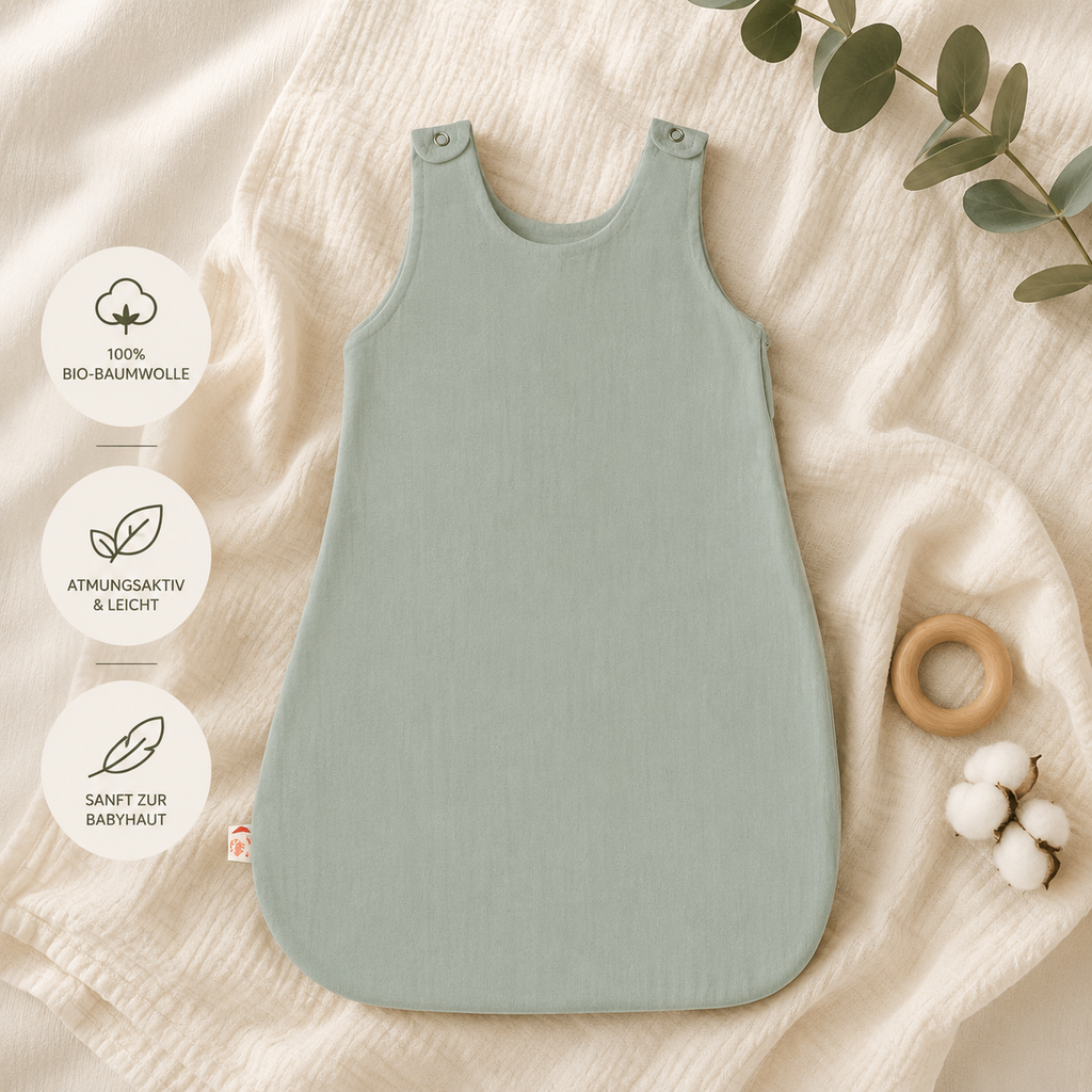 Sommer-Schlafsack aus Bio-Baumwolle – Mint