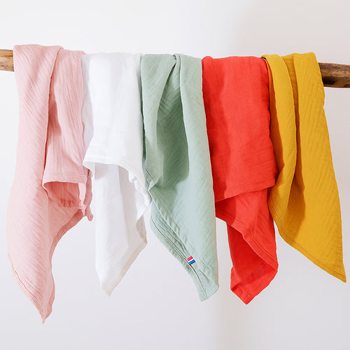 2er-Pack Wickeltücher aus Bio-Baumwolle - Erdbeere